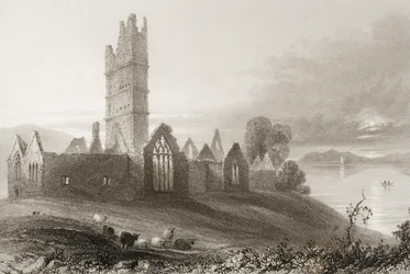 Moyne Abbey, County Mayo, Ireland, from 
