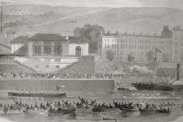 Naval Boat Race in Cork Harbour, County Cork, Ireland, from 