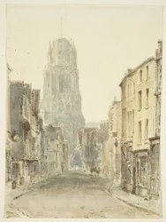 North view of St Mary Redcliffe Church from Redcliffe Street, c.1825