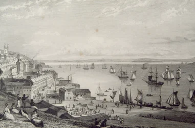 View of Cobh Harbour, Looking Towards Rostellan, County Cork, Ireland in the 1830s, from 