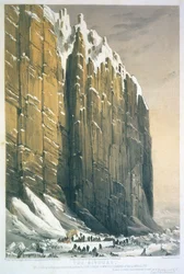 The Bivouac, Cape Seppings (engraved by Charles Haghe, published in 1850)