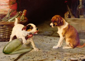 Uncorking the Bottle, 1887 (one of a pair)
