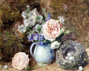 Still Life of Flowers and Nest