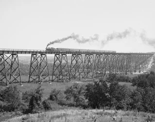 Railroad Bridge over the Des Moines River, c.1900 (b/w photo)