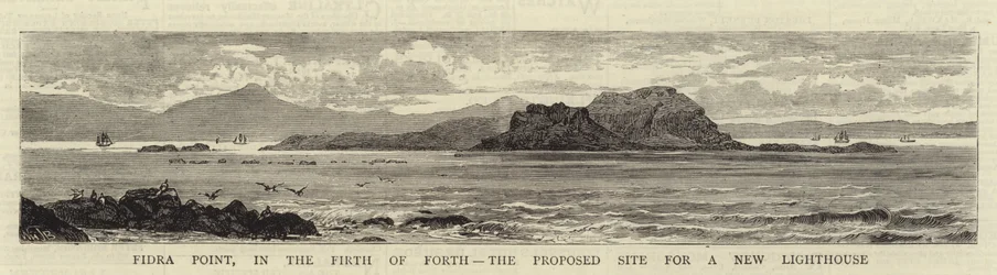 Fidra Point, in the Firth of Forth, the Proposed Site for a New Lighthouse