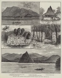 Sketches in the Caroline Islands, disputed between Germany and Spain