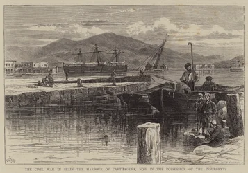 The Civil War in Spain, the Harbour of Carthagena, Now in the Possession of the Insurgents