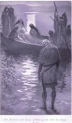 Sir Bedivere put King Arthur gently into the barge