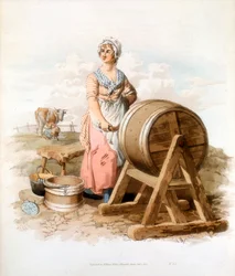 Women Making Butter