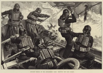 Life-Boat Service on the Lincolnshire Coast, Throwing the Hand Rocket