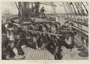 Our Future Bluejackets, a Scene on Board the Training-Ship Mercury, at Ryde