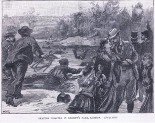 Skating Disaster in Regents Park, London 1868 AD