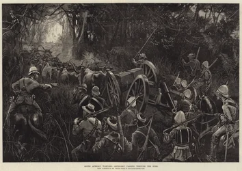South African Warfare, Artillery passing through the Bush