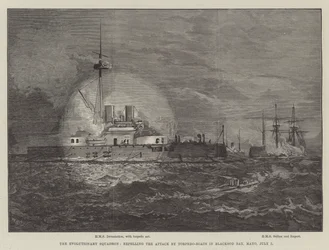 The Evolutionary Squadron, repelling the Attack by Torpedo-Boats in Blacksod Bay, Mayo, 7 July