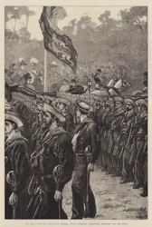 The Great Volunteer Review at Windsor, Naval Artillery Volunteers Marching Past the Queen