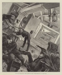 The Naval Manoeuvres, Stern Battery of HMS Northumberland in a Heavy Sea
