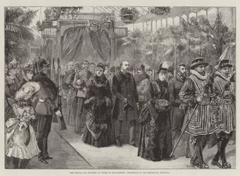 The Prince and Princess of Wales at Manchester, Procession in the Exhibition Building