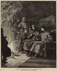 The Prince of Wales in the Terai, the Camp Fire after Dinner