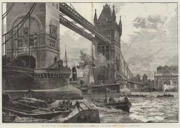 The Tower Bridge, to be erected over the Thames, Foundation-Stone laid by the Prince of Wales