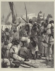 The War in the Sudan, Black Troops leaving Massowah to join the Forces at Souakim