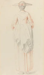 Lady Holding Her Cloak from Behind