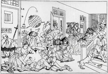 Bedlam mental institution, engraving from series Rake