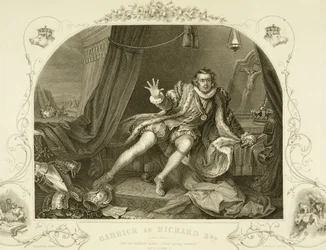 David Garrick as Richard III, Act V Scene 3, in the Play by William Shakespeare, Engraved by Portbury