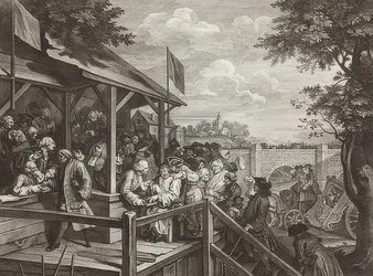 Four Prints of an Election. Plate 3: The Polling. 1758