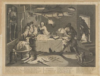 Hudibras beats Sidrophel and his man Whacum