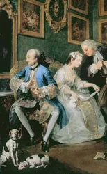 Marriage a la Mode: I - The Marriage Settlement, c.1743 oil on canvas (detail)