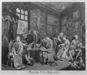 Marriage a la Mode, Plate I, The Marriage Settlement