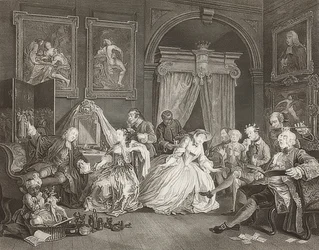 Marriage à la Mode. Plate 4: The Toilette. 1745