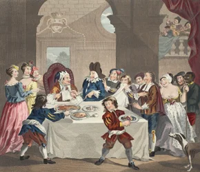 Sancho at the Feast Starved by His Physician, Illustration from 