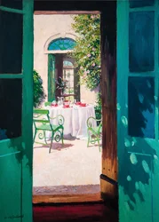 Afternoon tea in the courtyard