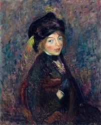 Head of Girl, Feather in Turban