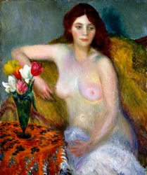 Nude with Tulips