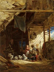 Interior with Goats - Bettws-y-Coed