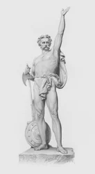 Caractacus, engraved by W Roffe from the statue by J H Foley, RA