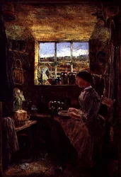 Peeling Potatoes in a Cottage Kitchen