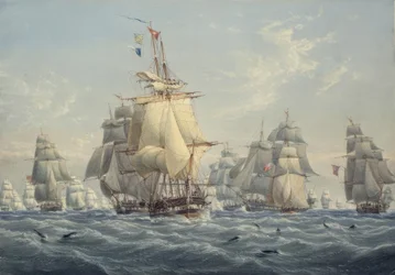 A British Squadron under Full Sail with Porpoises