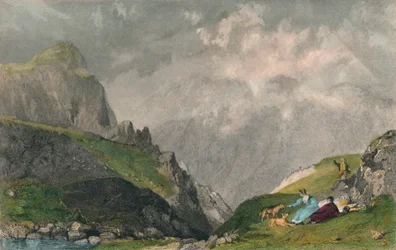 View from Langdale Pikes, Looking Towards Bowfell, Westmorland