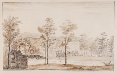 Chiswick, Design for a Rustic Cascade and Bridge Set Against the Terrace