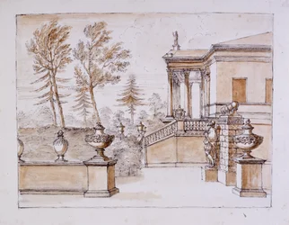 Chiswick, view of the Villa on the Inigo Jones statue side