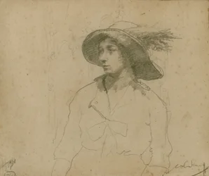 Study for a Portrait of a Seated Woman with Hat