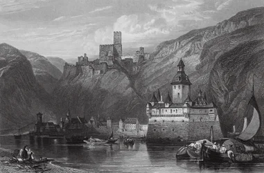 Caub, Castle of Gutenfels, and the Pfalz, Rhine