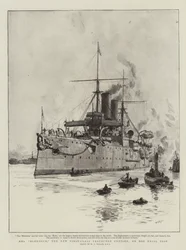 HMS Blenheim, the New First-Class Protected Cruiser, on Her Trial Trip
