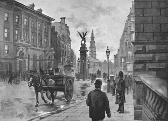 Fleet Street, Showing Temple Bar Memorial and Childs Bank