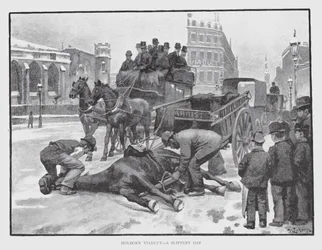 Holborn Viaduct, a Slippery Day