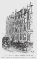 South African House, Bishopsgate Street, Head Offices of the Union Steamship Co, Limited