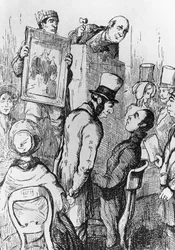 Elephant for Sale, illustration for the 17th chapter of Vanity Fair, novel by William Makepeace Thackeray